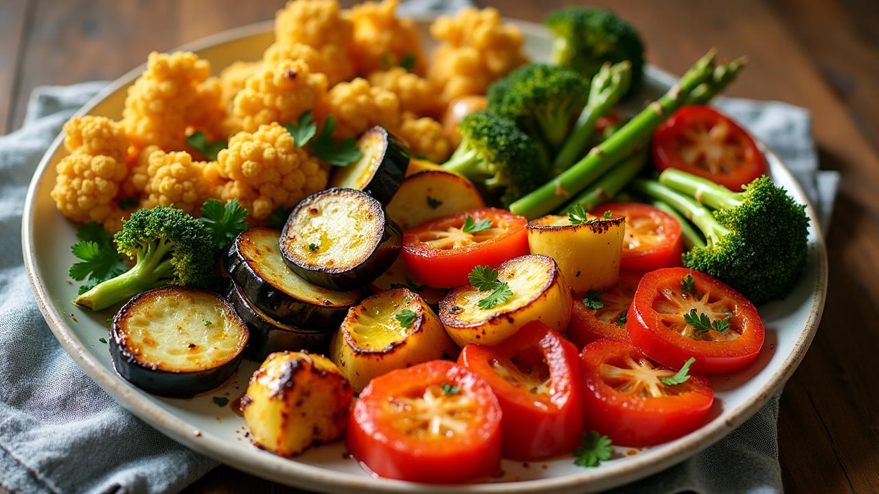 legume coapte in friteuza cu aer cald - conopida, dovlecel, ardei, vinete, broccoli