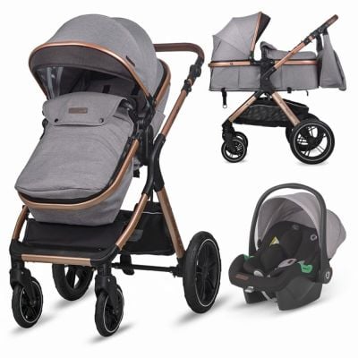 Sistem Transformabil Coccolle Melora 3-in-1 - ⭐ Cel Mai Bine Evaluat - Moonlit Grey - Soluție Completă pentru 0-36 Luni