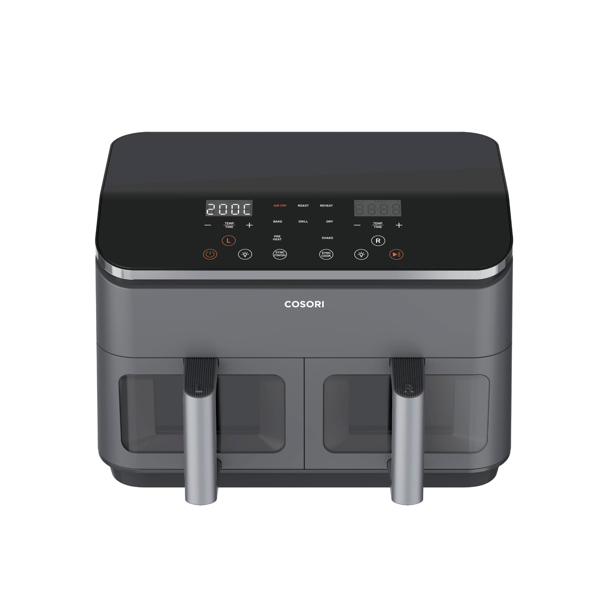 Cosori Dual Basket 8.5L - Două coșuri cu fereastră transparentă pentru vizibilitate