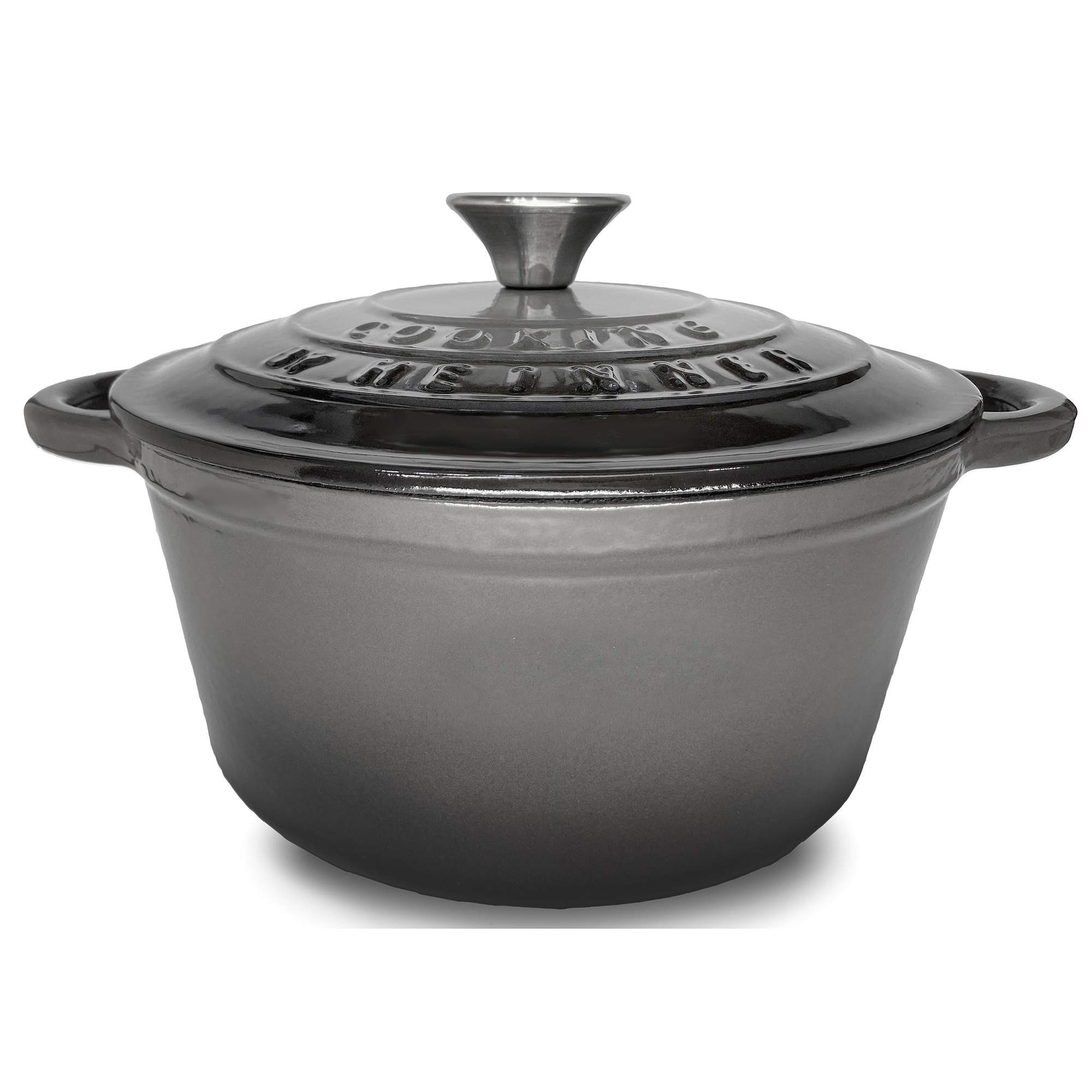 Cratiță Cooking by Heinner Marble Grey cu capac - 2.9L - Fontă emailată premium pentru gătit zilnic