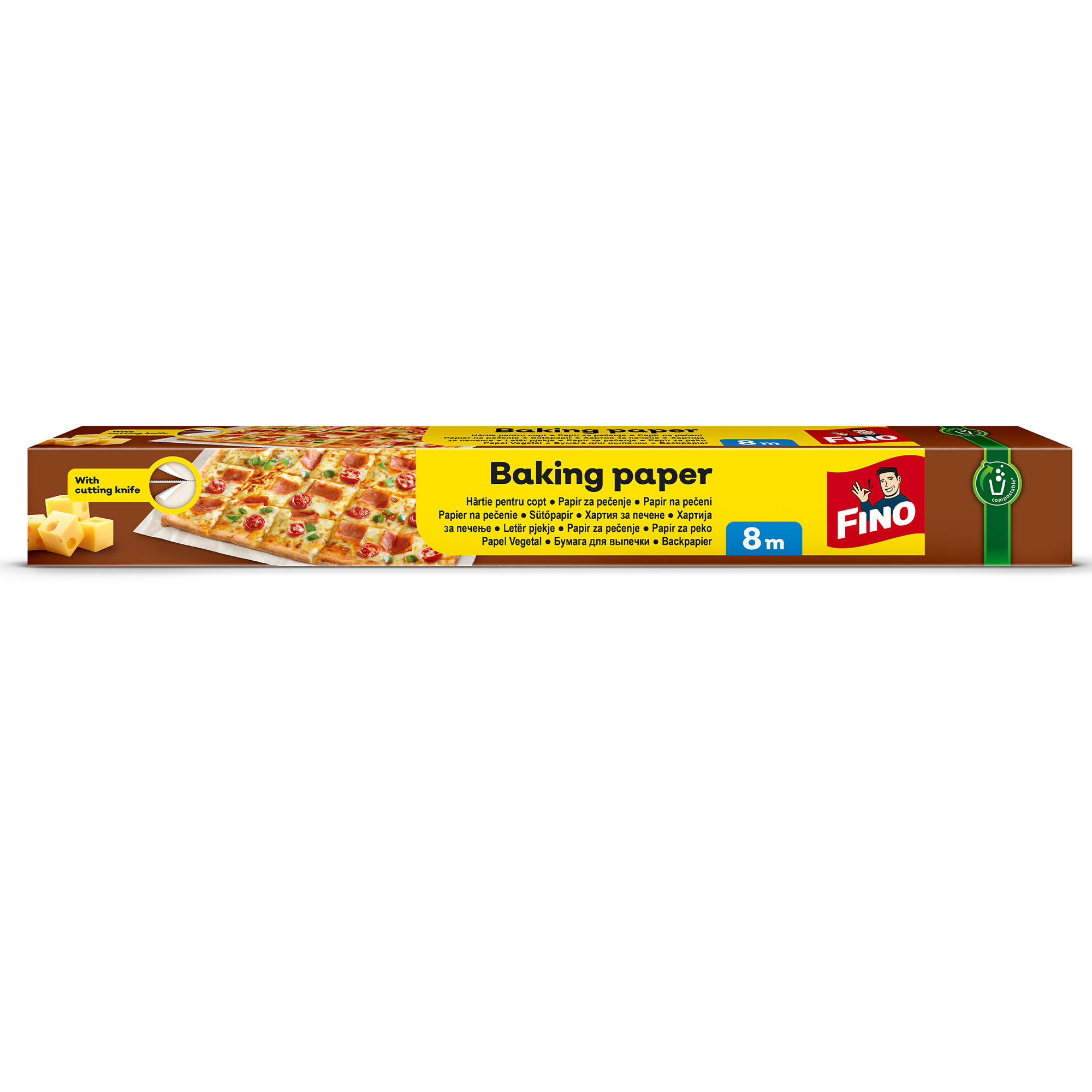Fino Hârtie pentru copt - 8 metri - Rolă lungă pentru utilizare îndelungată și flexibilitate maximă