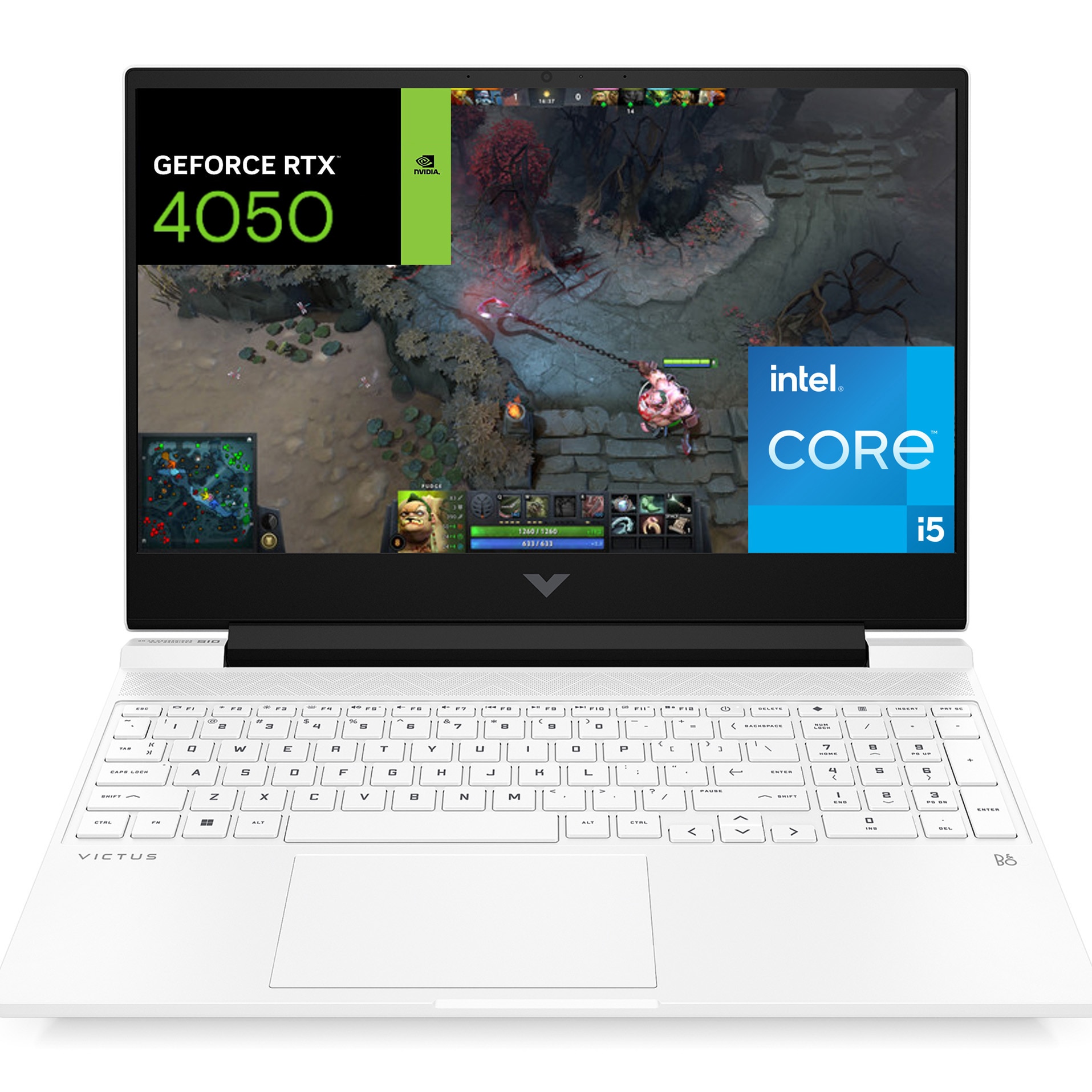 HP Victus 15 (15-FA1034NN) - Cel mai compact și portabil gaming laptop - design elegant ceramic white