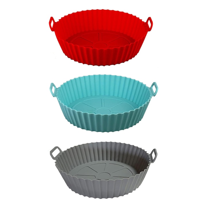 Nuodwell Set 3 accesorii siliconic pentru airfryer - Alternativă reutilizabilă ecologică - Material siliconic alimentar