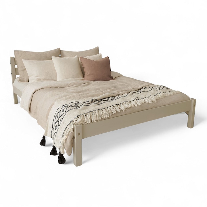 Pat Matrimonial Sally Lemn Masiv 140x200 cm - Cel mai bun pat din lemn masiv pentru durabilitate extremă